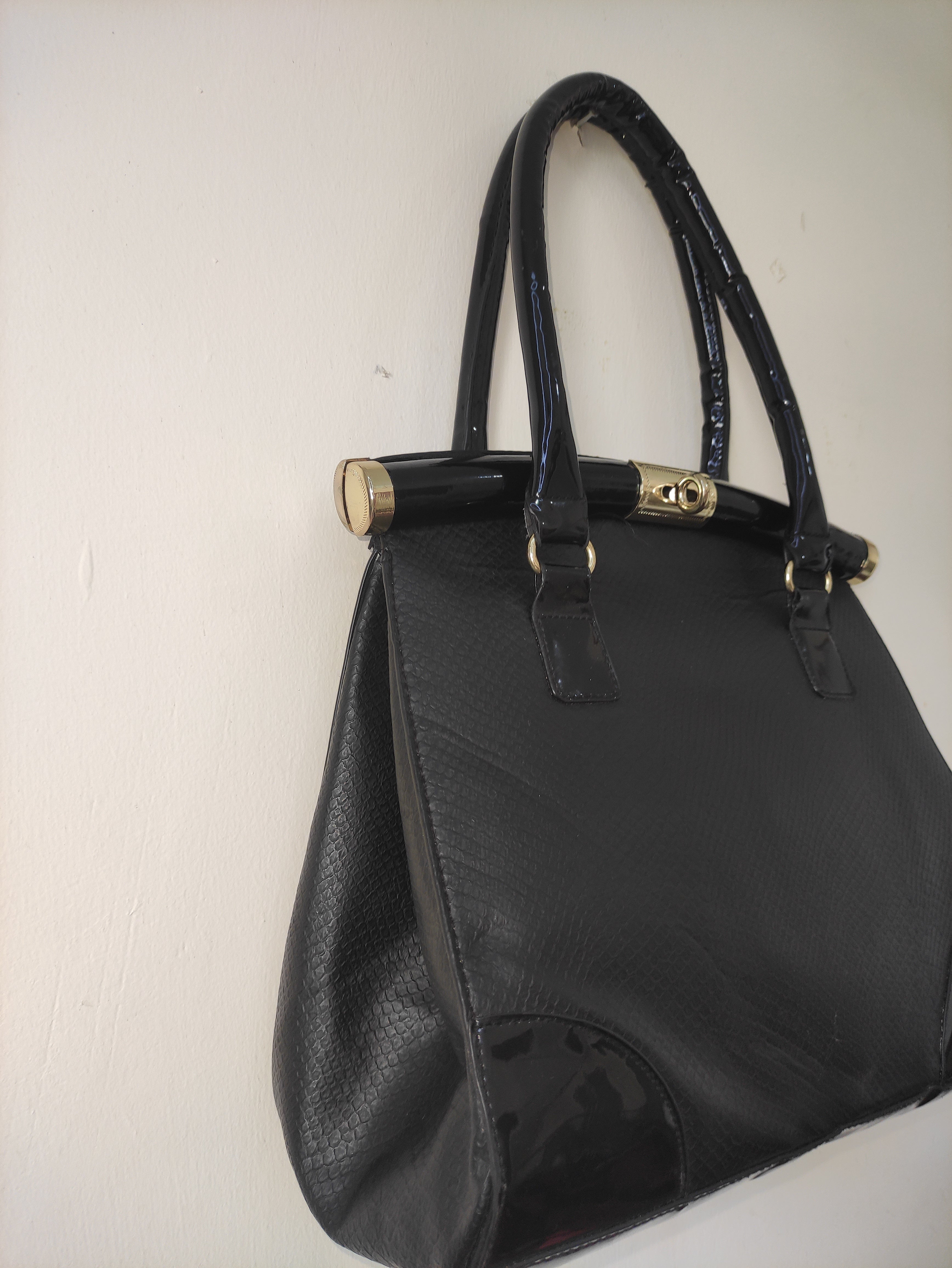 Black Structured Handbag