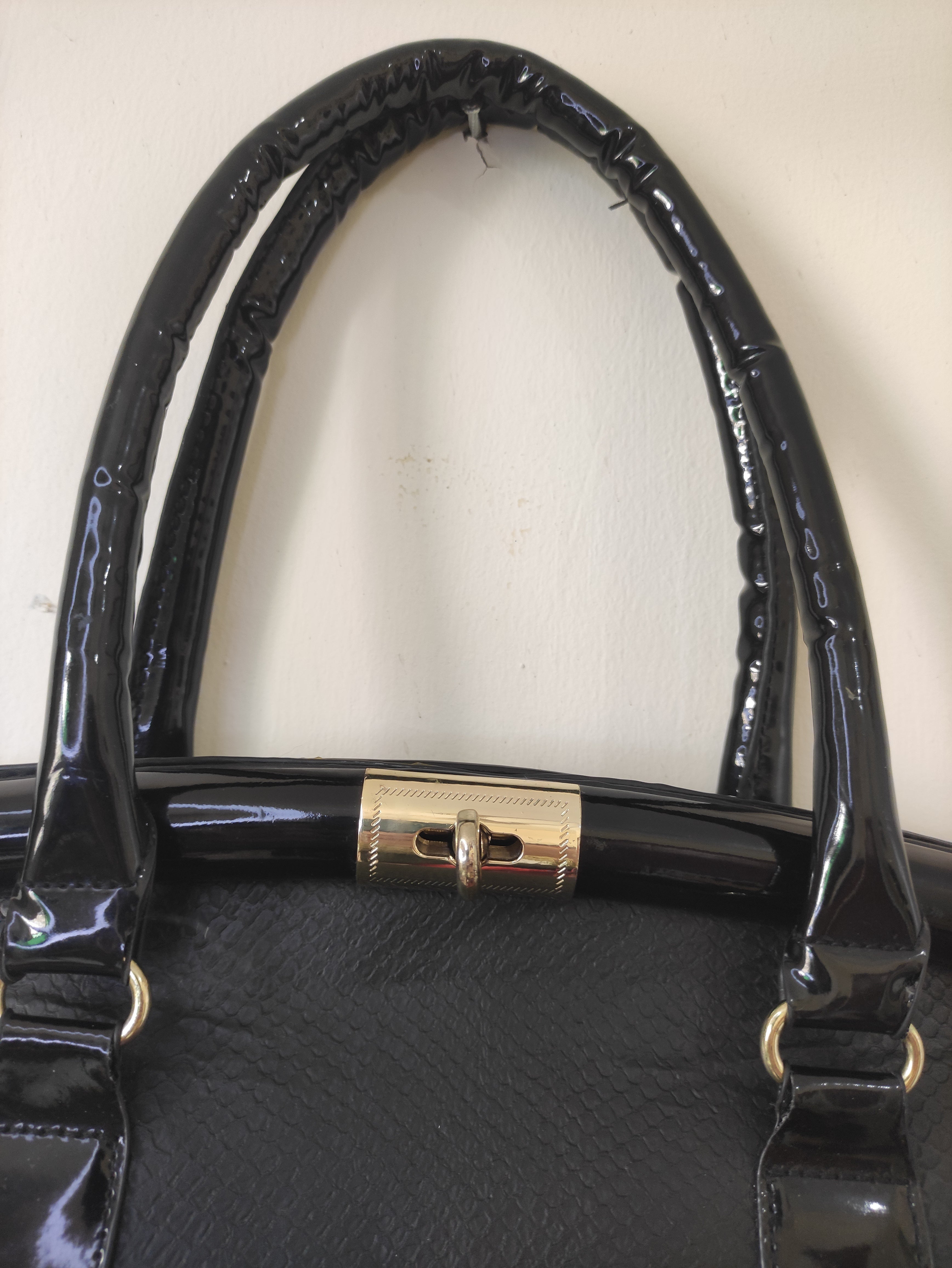 Black Structured Handbag