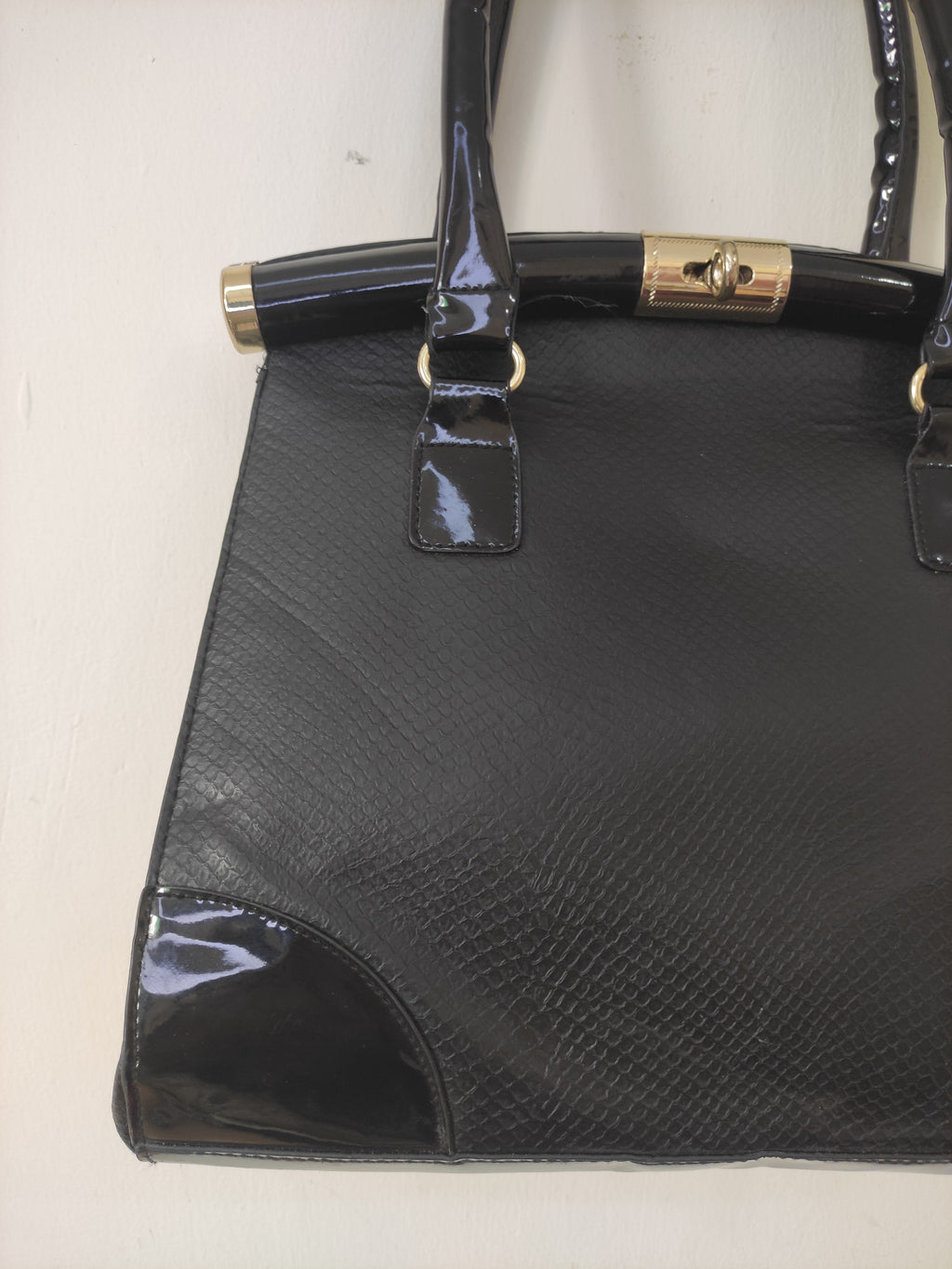 Black Structured Handbag
