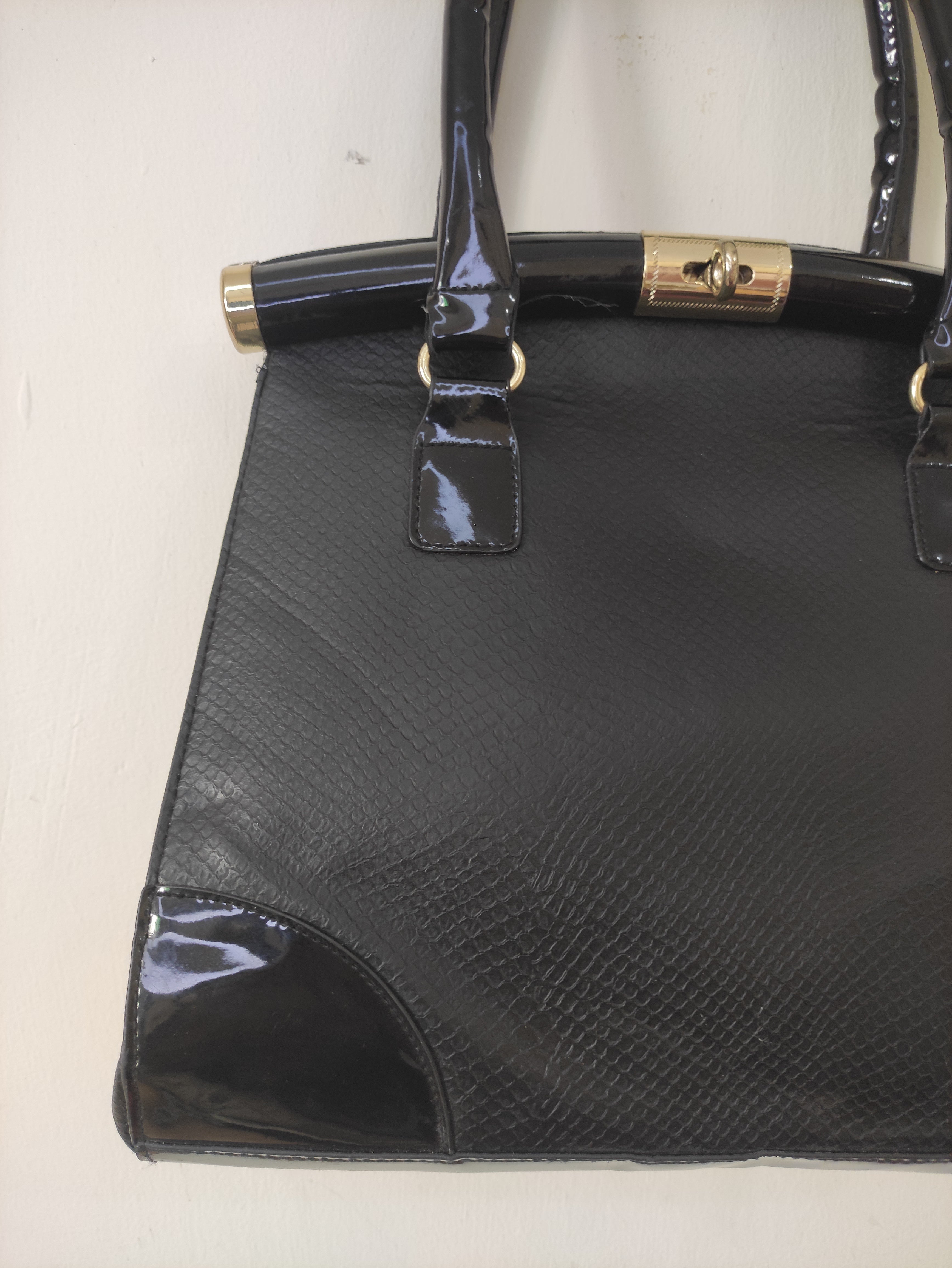Black Structured Handbag