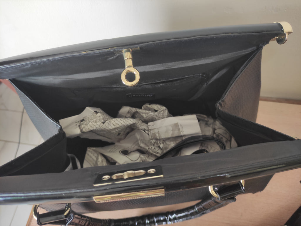 Black Structured Handbag