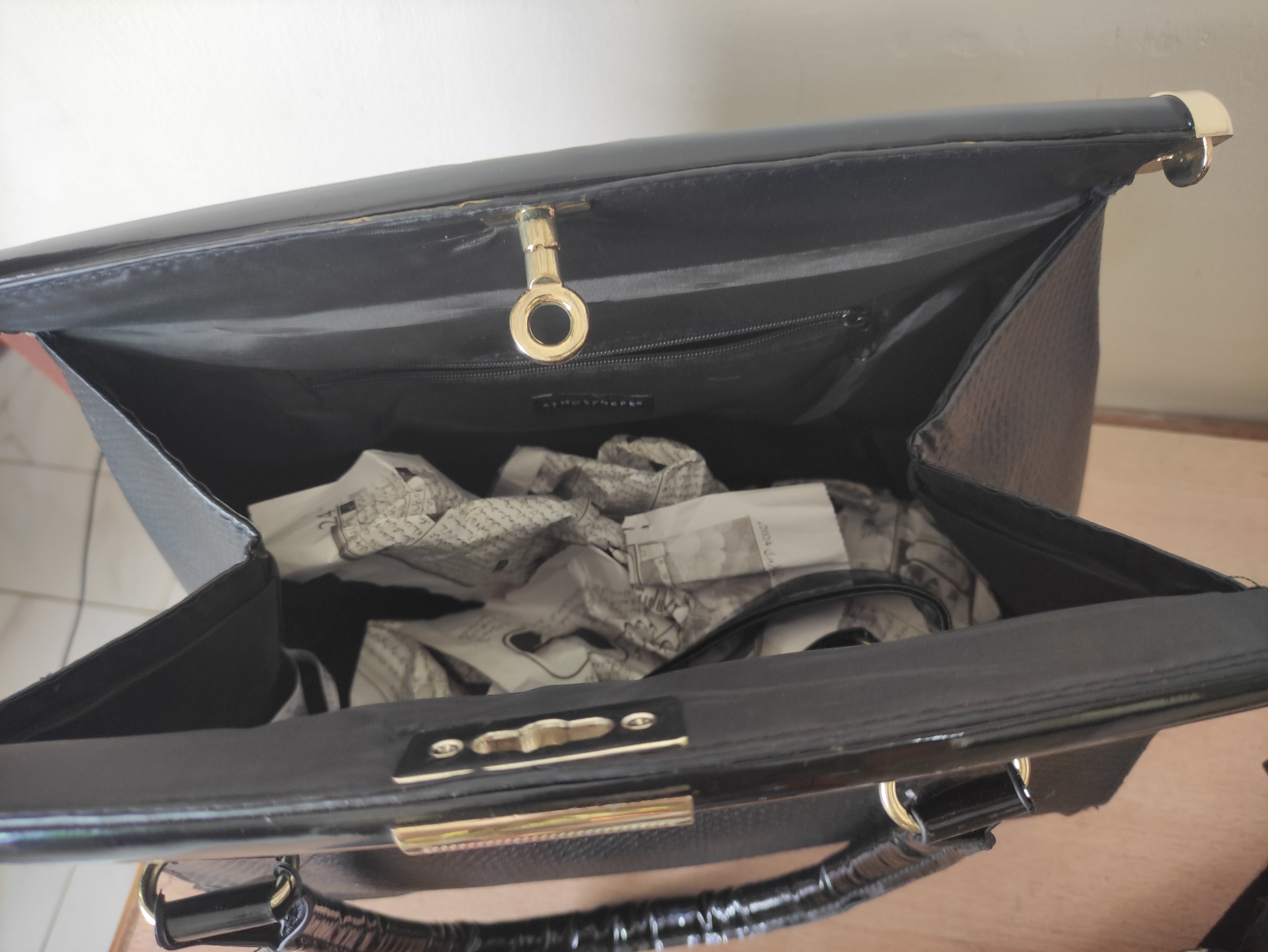 Black Structured Handbag