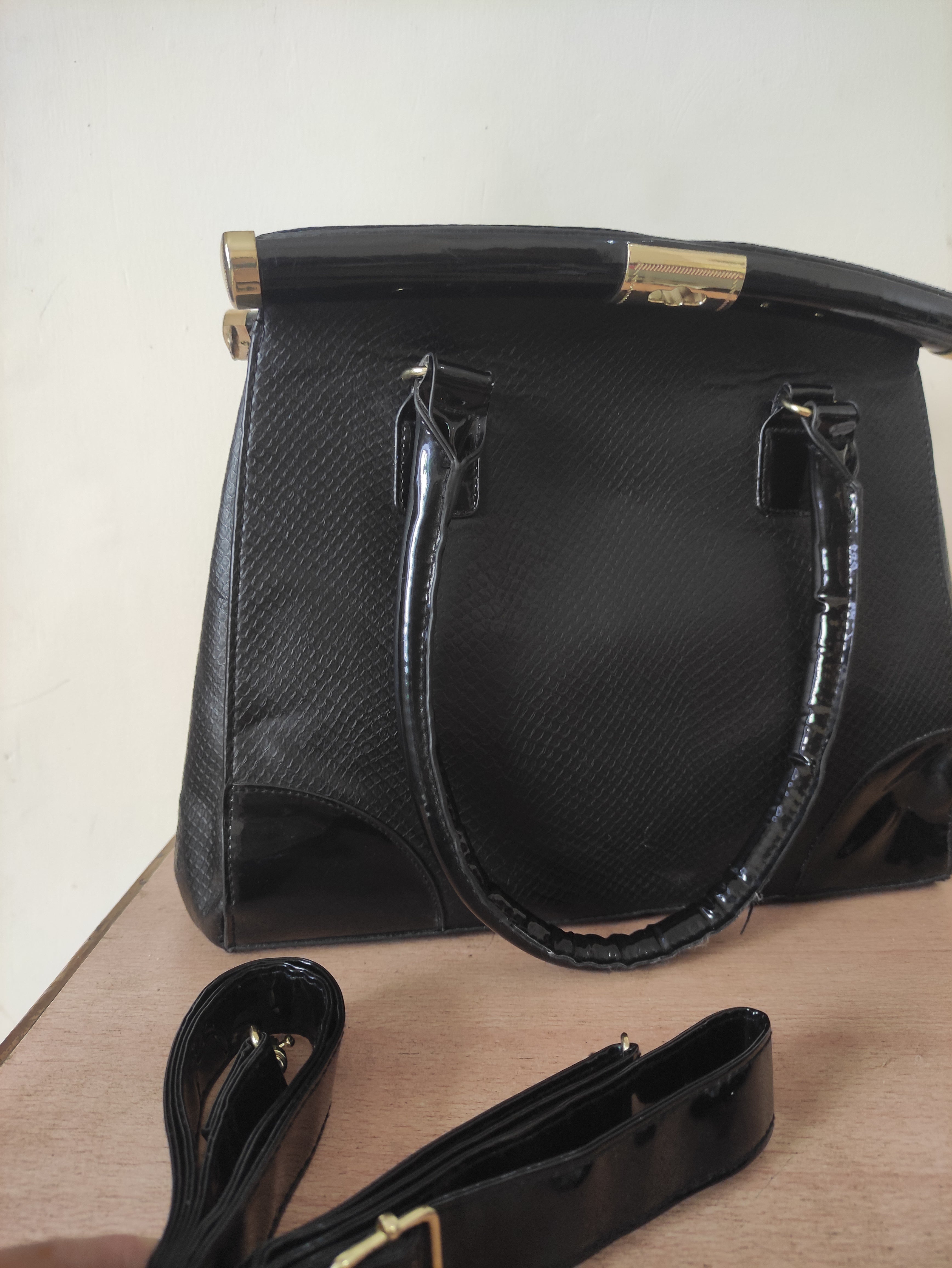 Black Structured Handbag