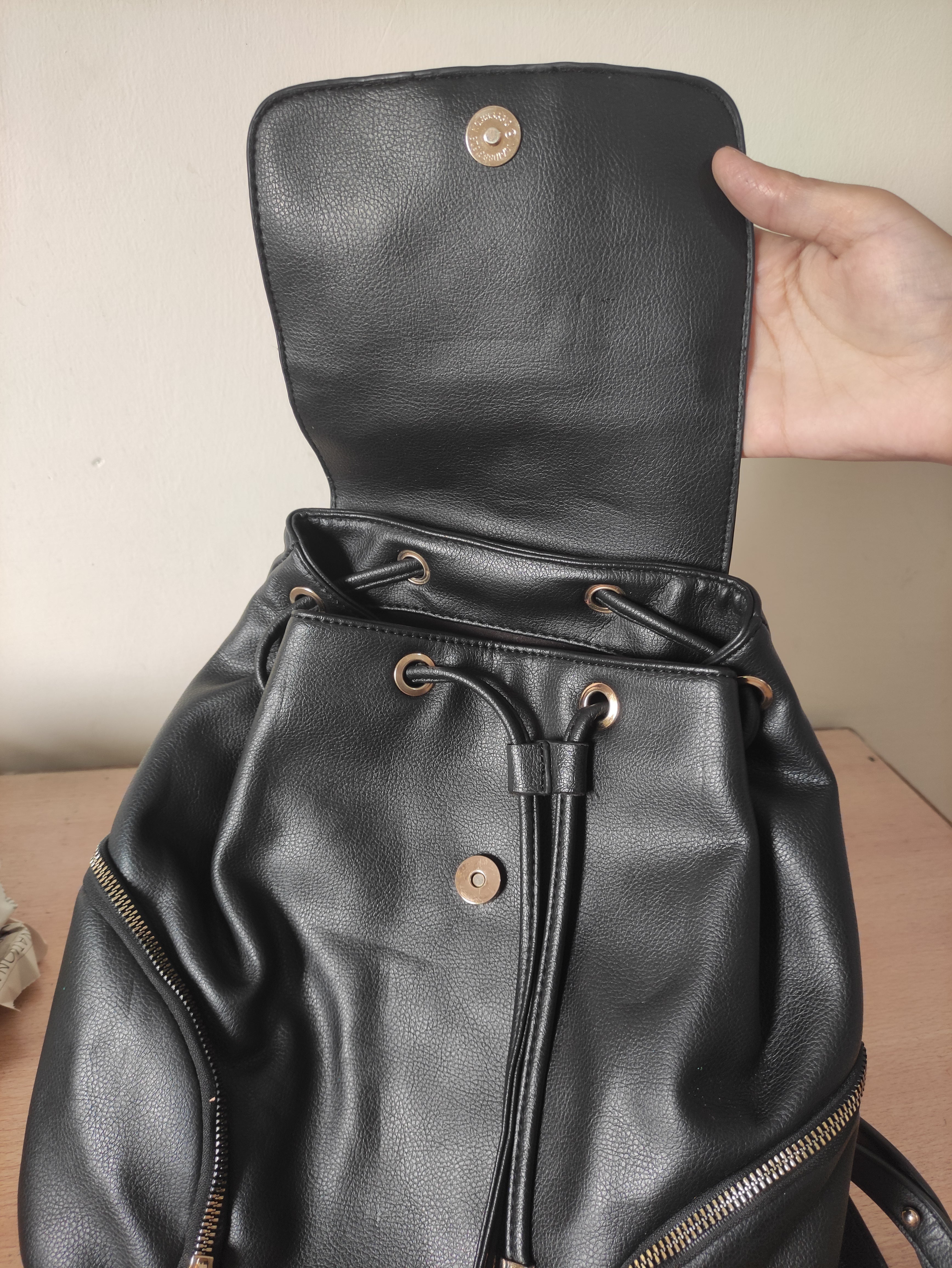 Noir Drawstring Backpack