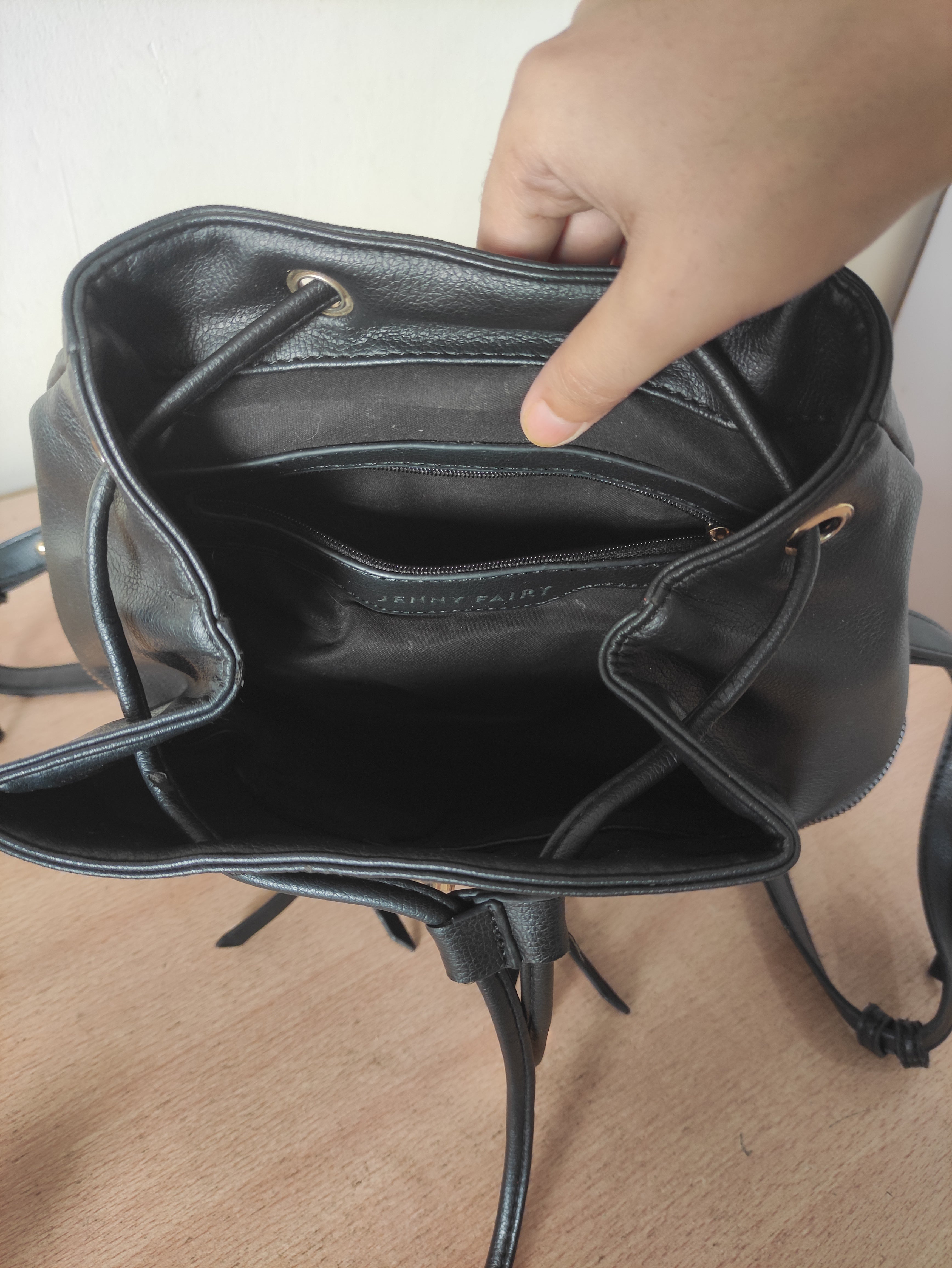 Noir Drawstring Backpack
