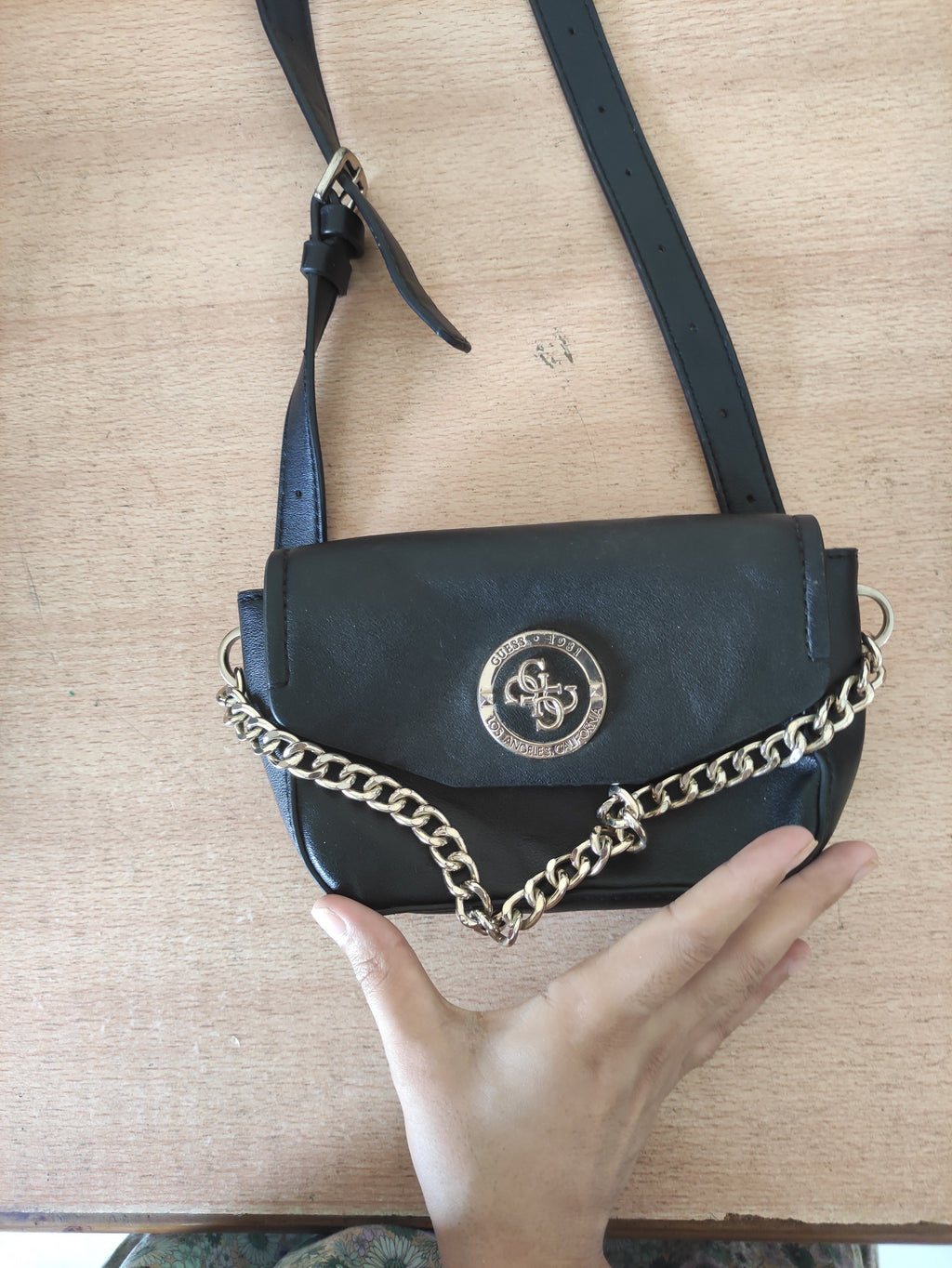 GUESS Landon Black Belt Mini Bag