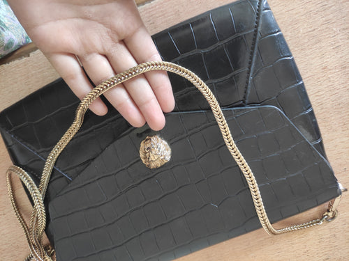 Black Faux Crossbody