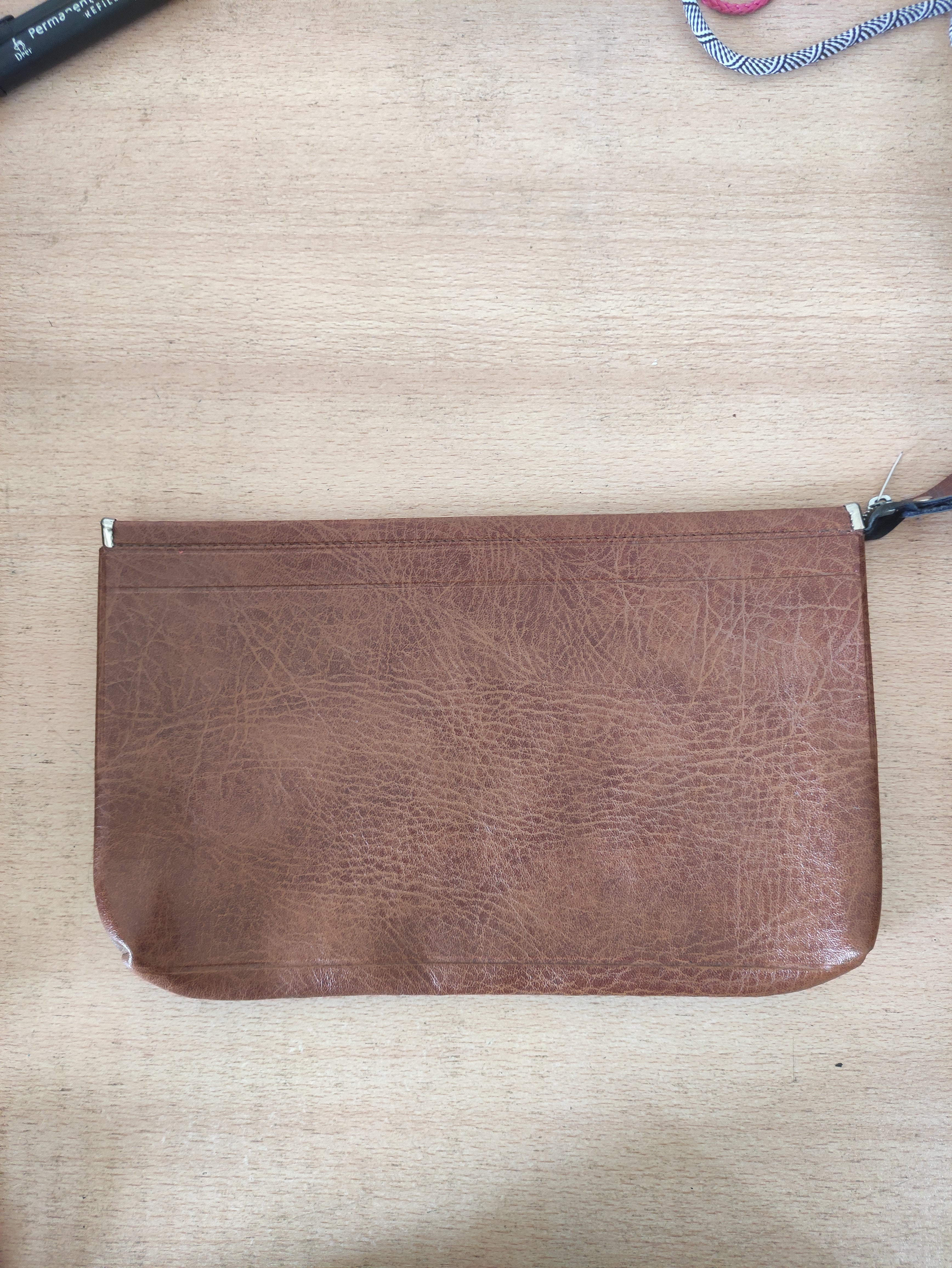 Large Brown Embossed Pouch