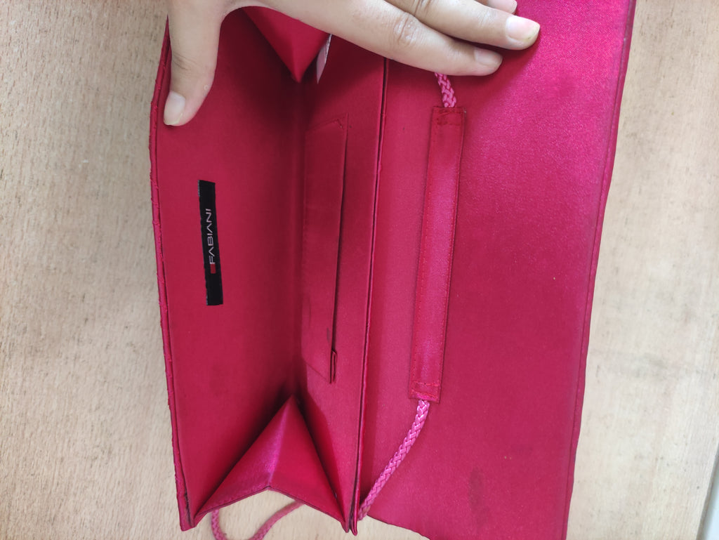 Fabiani Red Satin Clutch