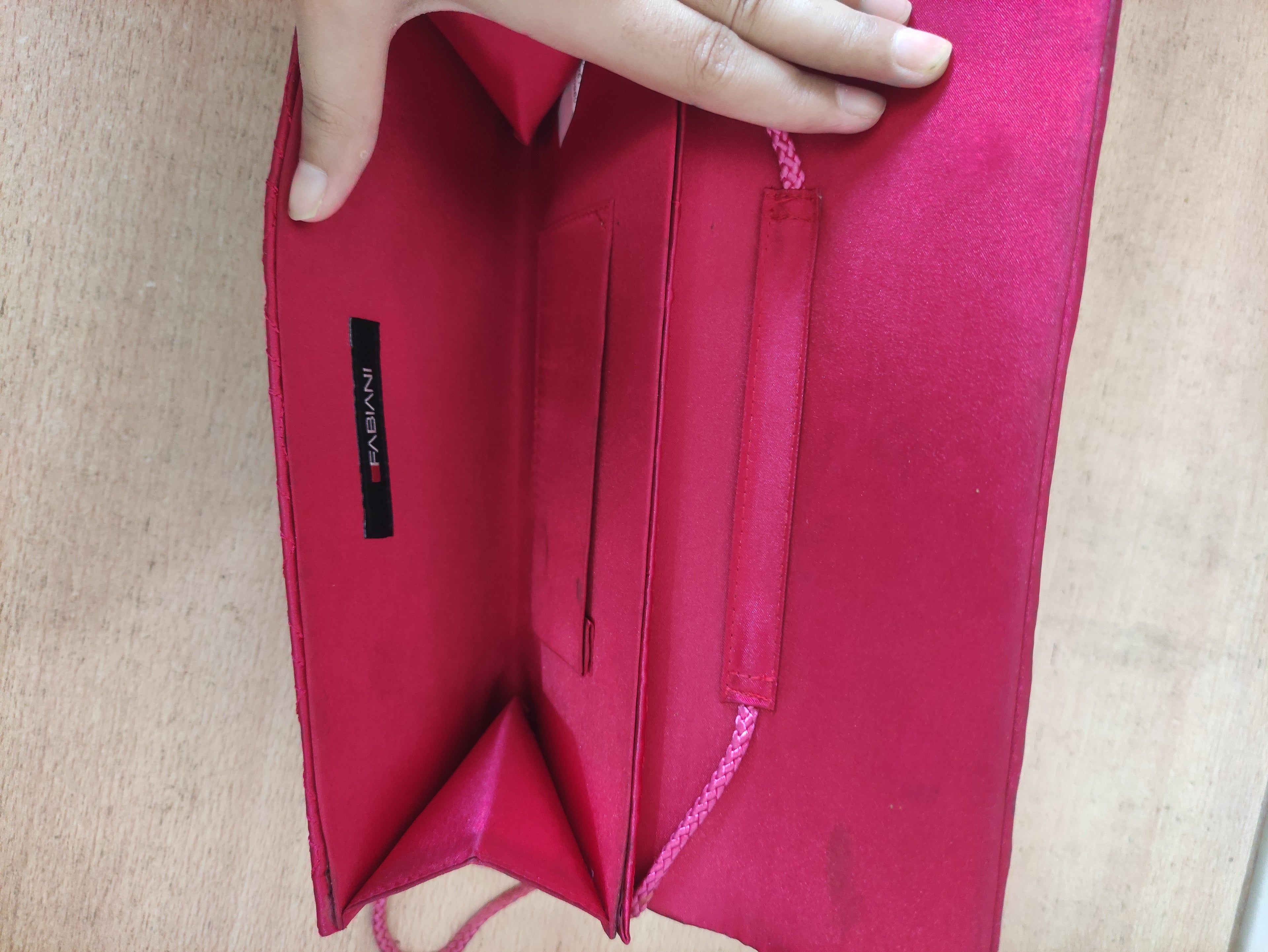 Fabiani Red Satin Clutch