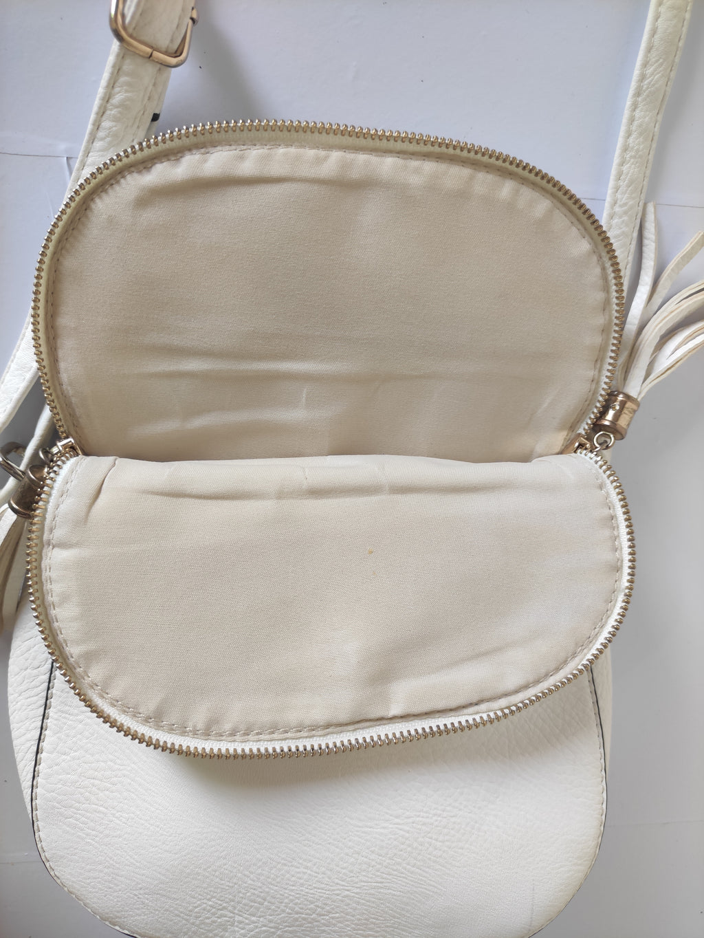 White Tassel Crossbody