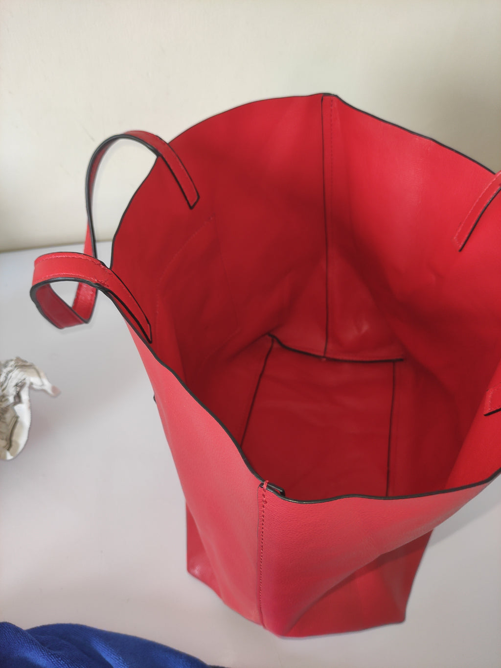 Red Faux Leather Tote