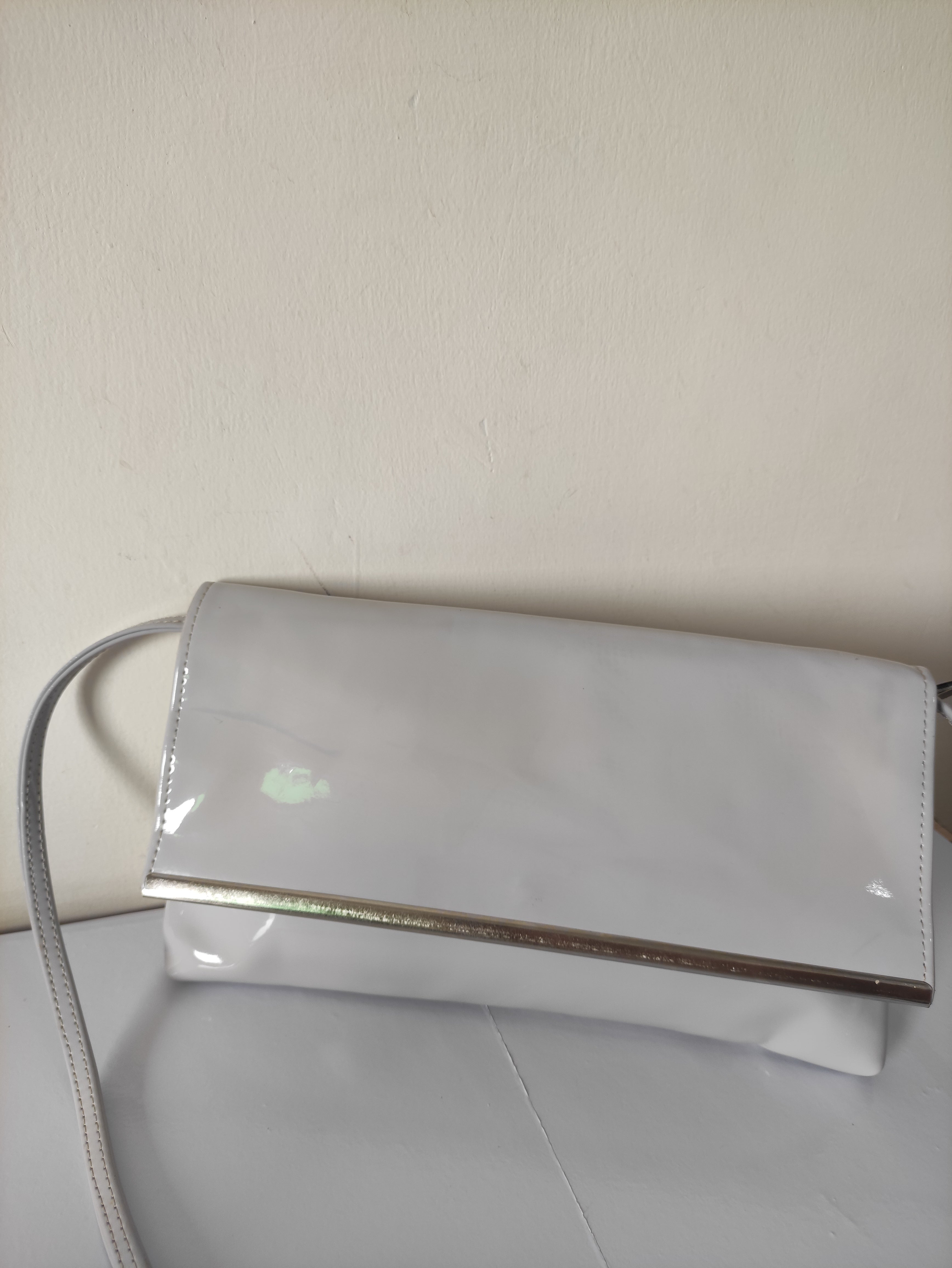Glossy Silver Clutch