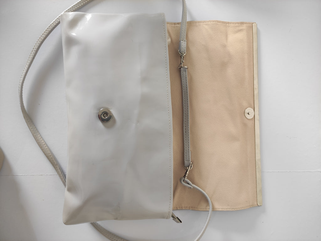 Glossy Silver Clutch
