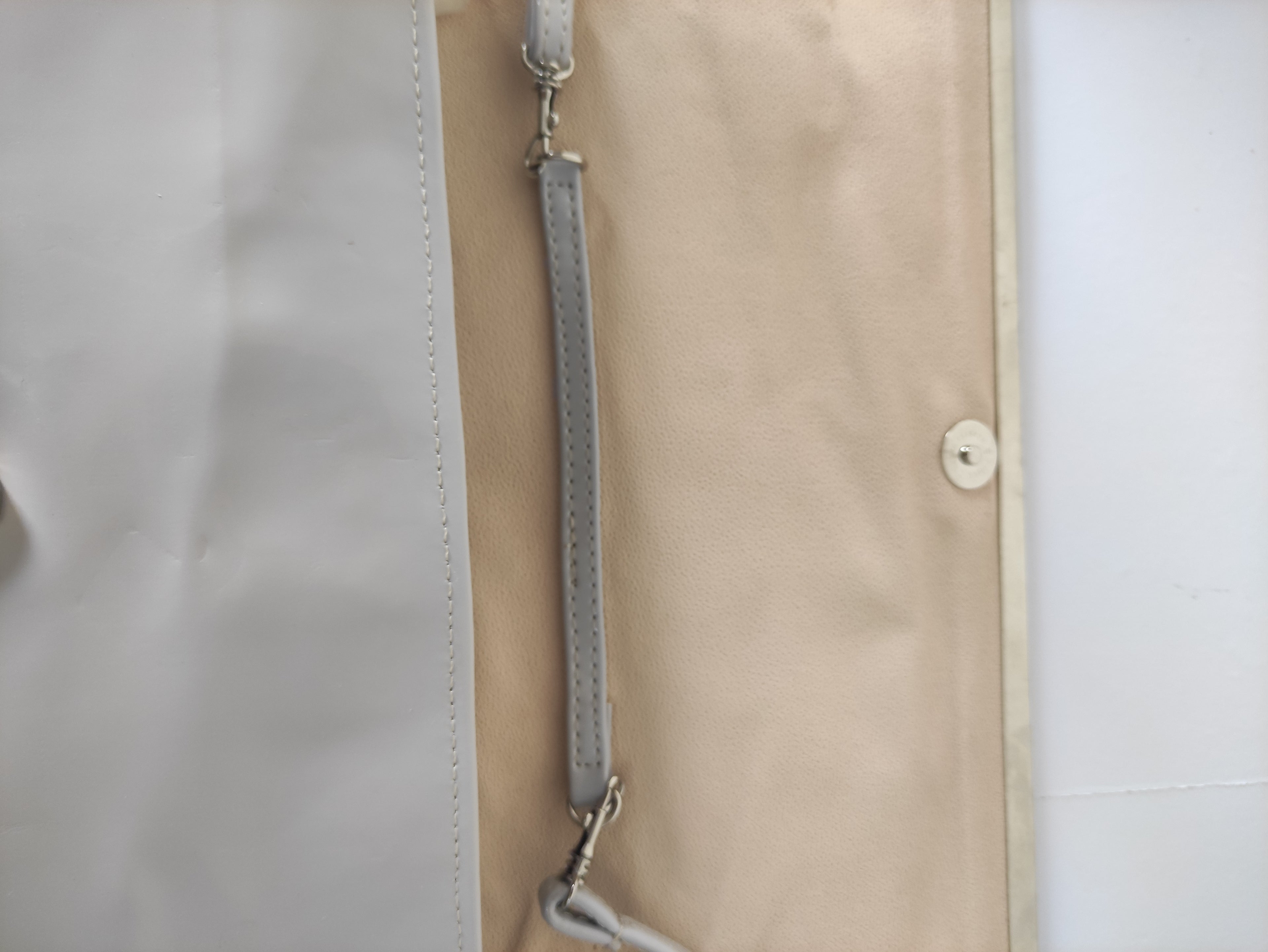 Glossy Silver Clutch