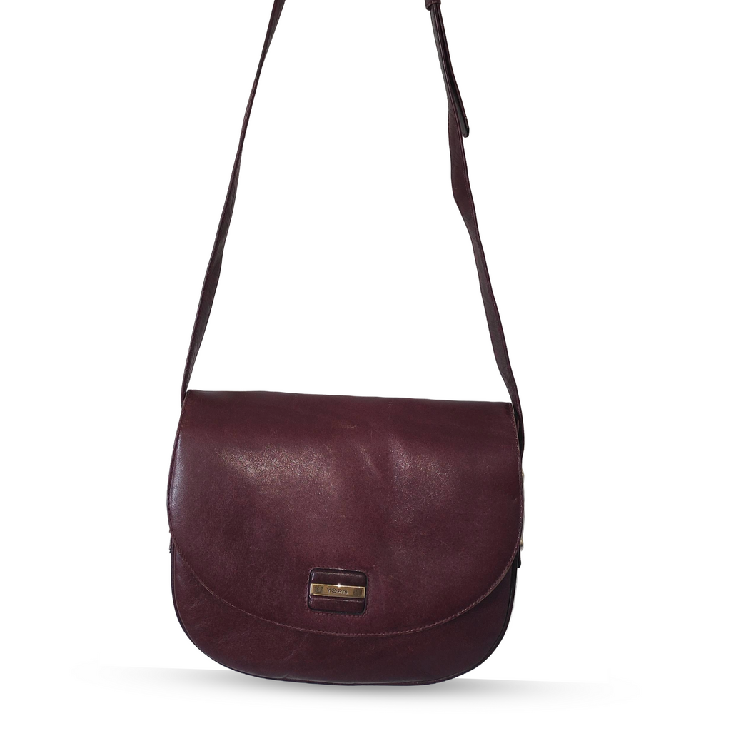Maroon Leather Crossbody
