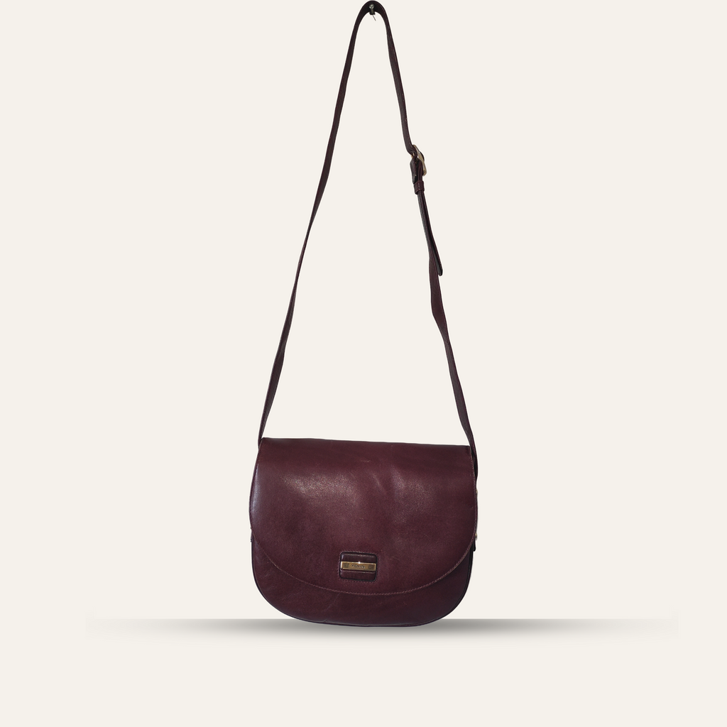 Maroon Leather Crossbody