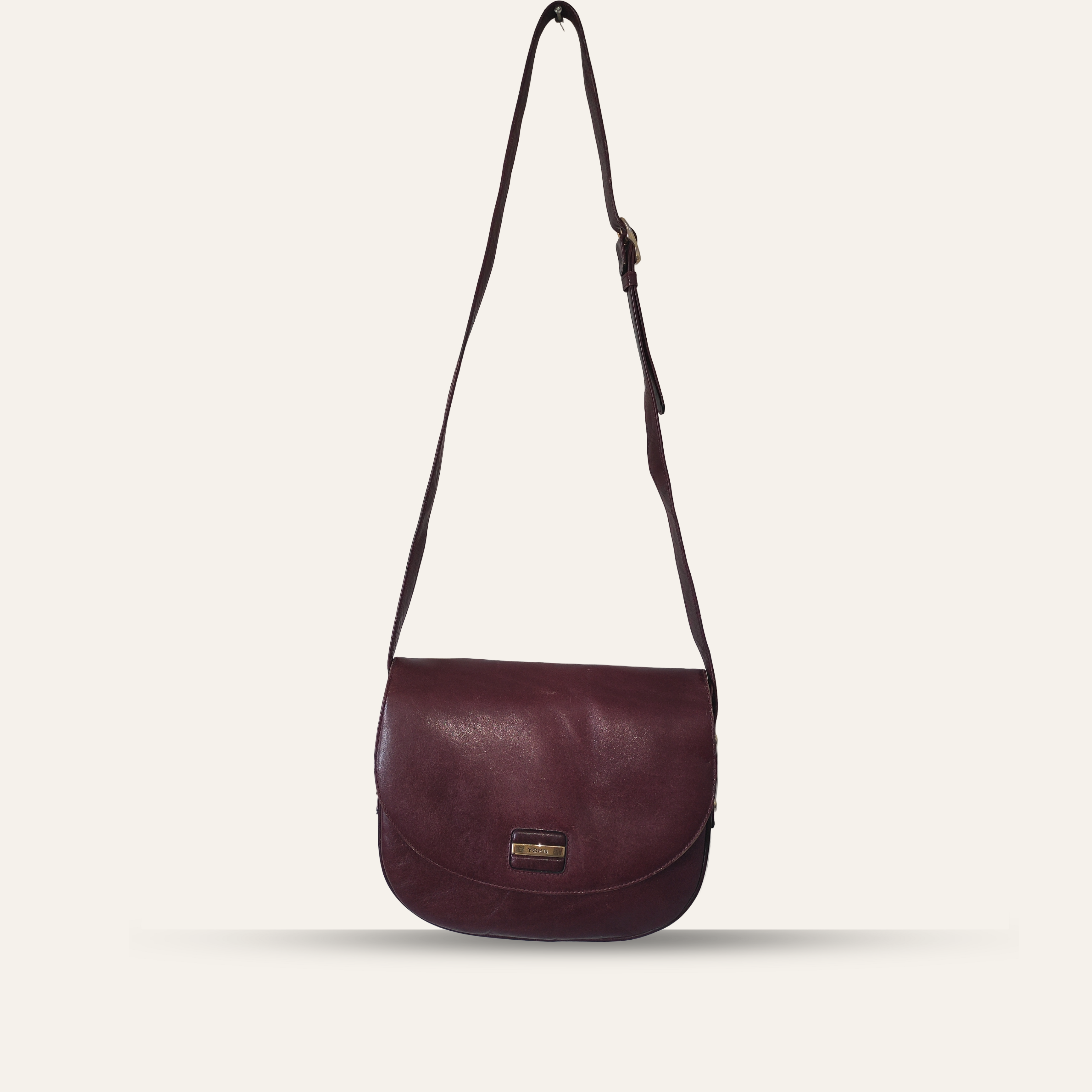 Maroon Leather Crossbody